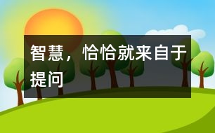 智慧，恰恰就來自于提問