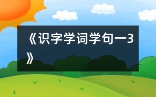 《識字學(xué)詞學(xué)句（一）3》