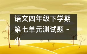 語文四年級(jí)下學(xué)期 第七單元測試題 - 小學(xué)四年級(jí)語文教案