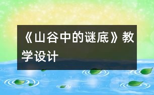 《山谷中的謎底》教學設(shè)計