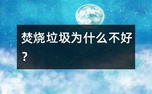 焚燒垃圾為什么不好？