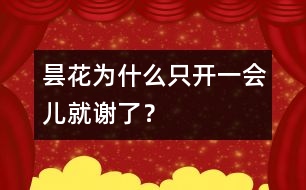 曇花為什么只開一會(huì)兒就謝了？