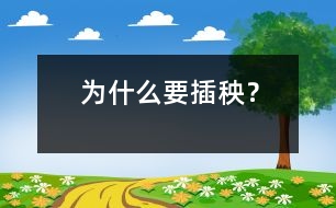 為什么要插秧？