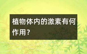 植物體內(nèi)的激素有何作用？
