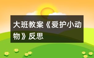 大班教案《愛(ài)護(hù)小動(dòng)物》反思