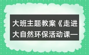 大班主題教案《走進大自然環(huán)?；顒诱n――魔術(shù)小屋》反思