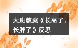 大班教案《長高了，長胖了》反思