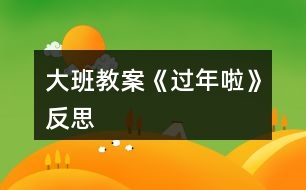 大班教案《過年啦》反思