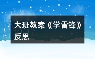 大班教案《學(xué)雷鋒》反思