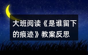 大班閱讀《是誰(shuí)留下的痕跡》教案反思