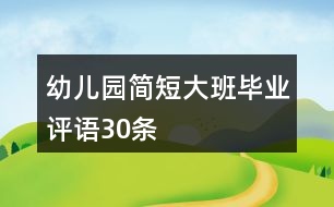 幼兒園簡短大班畢業(yè)評語30條