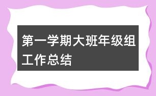 第一學期大班年級組工作總結