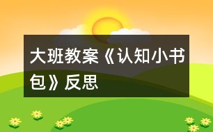 大班教案《認(rèn)知小書(shū)包》反思