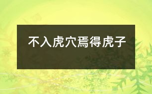 不入虎穴焉得虎子