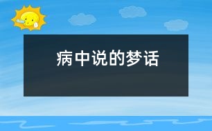 病中說的夢(mèng)話